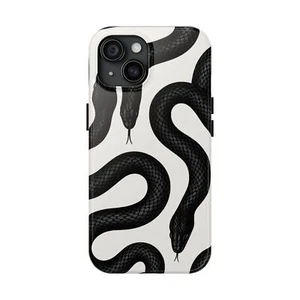 Schwarze Kingsnake iPhone Hülle, Reptilienmuster robuste Handyhülle, Schlangenmuster - Bild 1 von 127