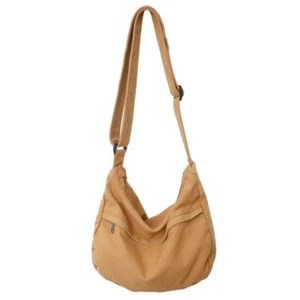 Canvas Messenger Bag Hobo Crossbody Bag for Women Shoulder Tote Handbag Brown - Picture 1 of 6