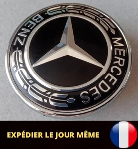 Logo Capot Mercedes Benz Noir 57mm Emblème CLASSE C E CLK S ENVOI DANS LES 24H - Imagen 1 de 2