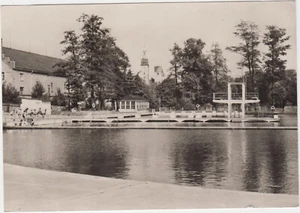 DDR Foto AK Freiberg 1963 ! Johannisbad mit Sprungturm ! - Bild 1 von 2