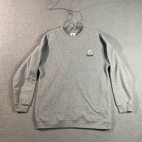 NFL Sweater Pittsburgh Steelers Fleece Large Gray Sweat Shirt Football Cover