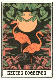 TARJETAS DE FELICITACIÓN BELLAS ARTES Juntos GRACIAS Cumpleaños Flamencos Años 70 CAI & JO - Imagen 1 de 8