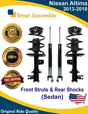 Novos apoios de suspensão dianteiros e amortecedores traseiros OE para 2013-2018 Nissan Altima garantia vitalícia - Imagem 1 de 4