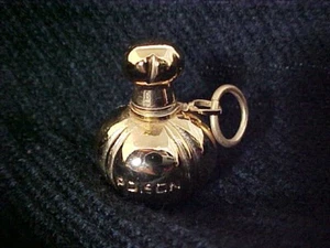 Vintage Christian Dior Gold Tone Poison Mini Perfume Bottle Charm 1990s FULL - Picture 1 of 5