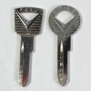 New Ford Lincoln Mercury Logo OEM Uncut Blank Key Set H27 Ignition and H26 Trunk - Picture 1 of 3
