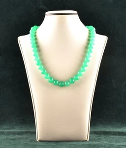 *Jade Green 10mm Ball Natural Gemstone 18" Necklace - Picture 1 of 6