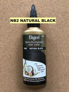 HOYU BIGEN SEMI-PERMANENT COLORS NB2 NATURAL BLACK with COCONUT,ARGAN OILS - Picture 1 of 3
