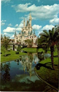 Chrome Walt Disney World Postkarte Aschenputtel Schloss Magic Kingdom Reflexion - Bild 1 von 2