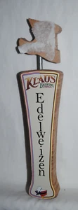 Klaus Brewing Co., Edelweizen, tap handle, Houston TX, has STICKERS MISSING READ - Picture 1 of 3