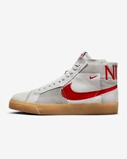 Nike SB Zoom Blazer Mid Premium Mens White Grey Red Shoe Trainer Sneaker Limited