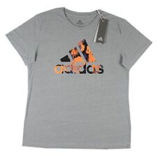 Women's Adidas Graphic Floral Logo Print Short Sleeve T-Shirt Gray DH9982