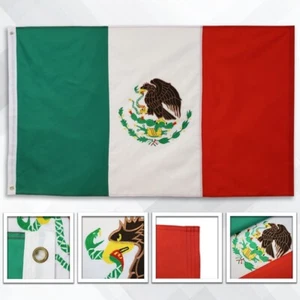 Mexico Embroidered Flag 3x5ft – Country Flag of Mexico for Outdoor Display - Picture 1 of 5