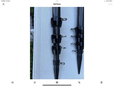 Estabilizadores Lees Tigress Wishbone todos los 316 SS 18 pies POLTES TELESCÓPICOS DE FIBRA DE CARBONO Foto 1 de 4