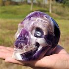 1.16Kg Natural Dream Amethyst Skull Hand Carved Reiki Crystal Skull Decor Gift
