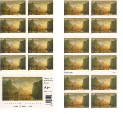 #4346 American Treasure Albert Bierstadt 42¢- 2 Booklets x20 = 40 Stamps FV16.80 - Image 1 of 3