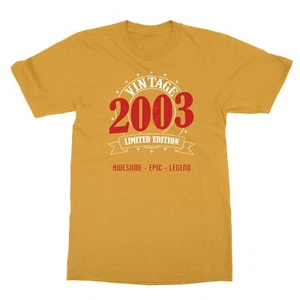 Vintage 2003 Limited Edition 18 Year Old Gifts 18th Birthday Men's T-Shirt - Picture 1 of 16
