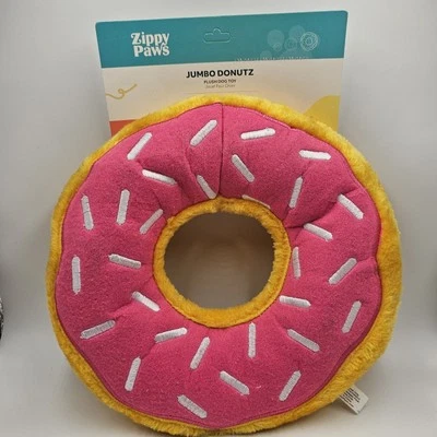 Zippy Paws Plush Dog Toy Strawberry DONUT 6.5” X6.5” Sweet - Image 1 of 4