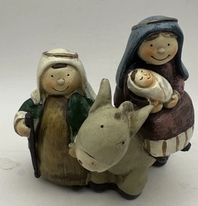Jesus, Maria und Josef mit Esel Figur Weihnachten Krippe Krippe - Bild 1 von 8