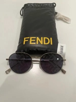 NUEVO CON ETIQUETAS $520 Fendi FF Travel 52 mm Espejo Redondo Gafas de Sol 52 - 20 - 145 Foto 1 de 4