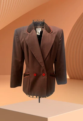 Blazer Sabrina Paris Borgoña RARO Vintage. Francés. Unisex. 100 % lana. Terciopelo Foto 1 de 4