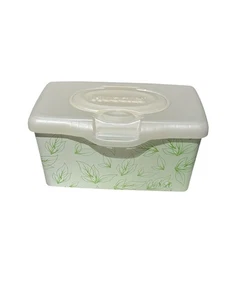 Leerer Hartplastik Baby Feuchtbehälter grüne Blätter Huggies nachfüllbar - Bild 1 von 6