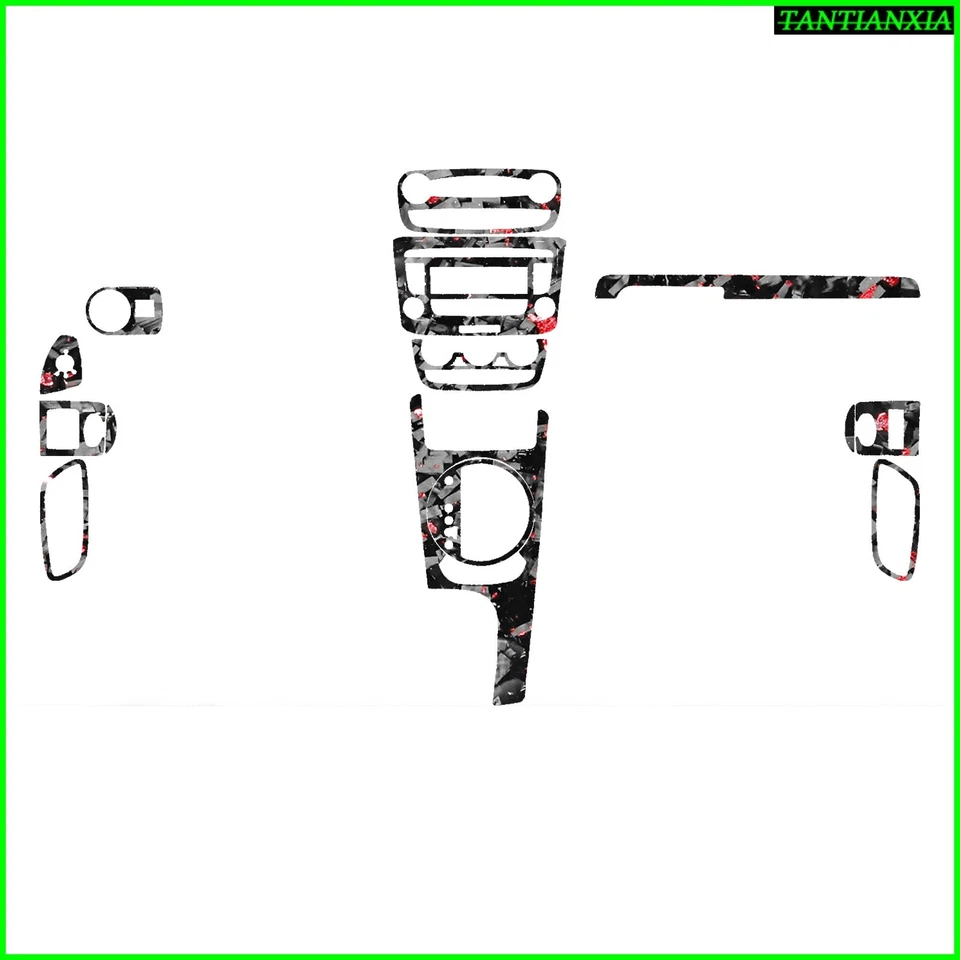 Kit completo interior de fibra de carbono forjado hervido rojo para Audi TT MK2 8J 2006-14 Foto 1 de 4