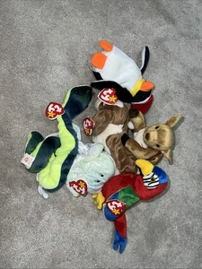 Beanie Babys 6 Stück (1997,1998) mit Etikett siehe Beschreibung (F) - Bild 1 von 3