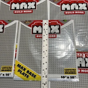 Zuru~Max Build More~Base Plate-10” By 10” -LOT OF 10 (5 Gray/5 Green) Compatible - Picture 1 of 5