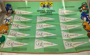 1989 Sports Pages National Football Conference Wimpel Poster NFL ST33 - Bild 1 von 14