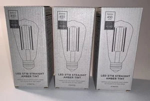 50% OFF!-Set Of 3- West Elm LED ST18 Straight Filament Bulbs Warm Amber Glow NIB - Picture 1 of 6