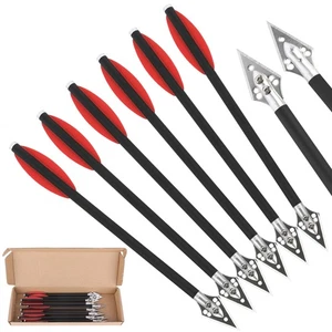 7" Crossbow Bolts Blade Arrowheads ID4.2mm Carbon Arrows Vanes Archery Hunting - Picture 1 of 12