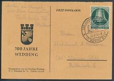 Berlin Mi 76 Fest Postcard SSt 700 Years Wedding 3.6.1951 EF Postcard