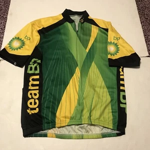 Vomax Cycling Shirt Size L Green Yellow BP Short Sleeve 3945 - Picture 1 of 14