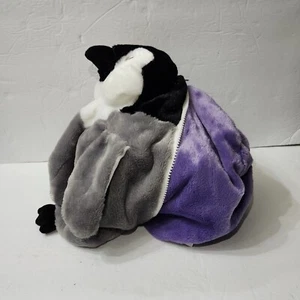 READ Sea World Hideaway Penguin Purple Zip-Up Plush Animal Flip-Out Pillow 11" - Picture 1 of 16