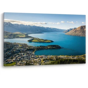 Queenstown Lake Wakatipu New Zealand Luxury Canvas Wall Art Picture Print - Picture 1 of 5