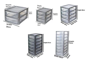 A4 PLASTIC STORAGE DRAWERS DRAW TOWER UNIT OFFICE DESKTOP, TABLETOP SCHOOL,HOME - Picture 1 of 43