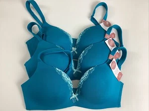 Cacique Lane Bryant Uplift Wire Free Plunge Bra Teal 32B 32C NWT - Picture 1 of 11