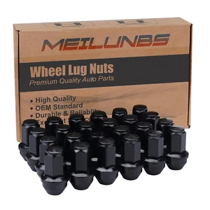 24PCS M14X2.0 Black Acorn Seat Lug Nuts - Compatible with Ford F150 2001-2014 - Picture 1 of 12
