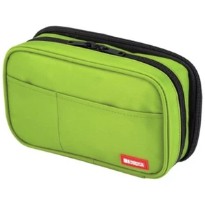 LIHIT LAB Japan Pen Pencil Case 200mm A7555-6 Double Size Green - Picture 1 of 1