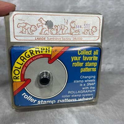 Rollagraph rodillo de goma sello patrón rueda grande volteo peluche #RB002 vintage Foto 1 de 4