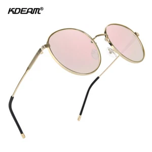 Metal round ladies sunglasses real film polarized outdoor punk men's glasses - Picture 1 of 18