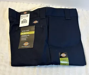 Pantalones de Trabajo Dickies Flex Sarga Calce Ajustado Pierna Cónica Azul Marino 36x30 Nuevos - Imagen 1 de 3