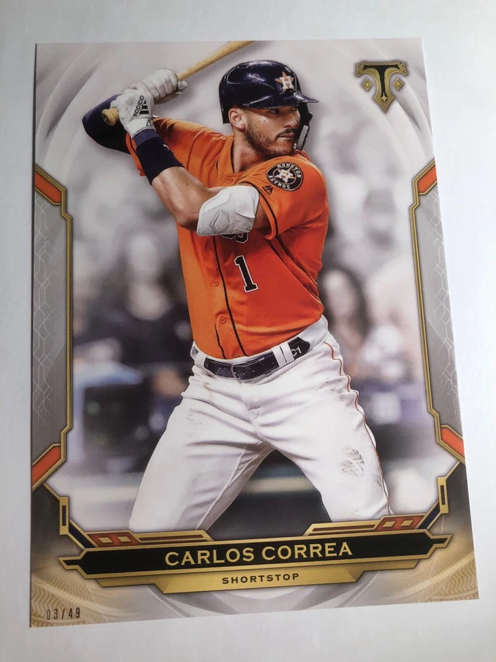 2019 Topps Triple Threads Jumbo 5x7 Carlos Correa Astros 93 03/49 - Image 1 of 1
