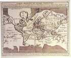 Antique Map Carte Reduite Du Globe Terrestre