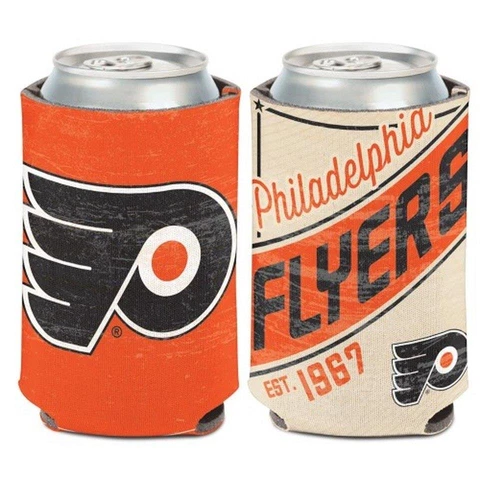 Philadelphia Flyers 12oz Two Sided Vintage Can Cooler [NEW] Holder Foam Koozie Cover