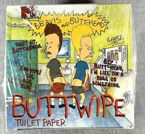 Vintage 1996 Beavis And Butthead MTV Store Buttwipe novelty Toilet Paper Sealed! - Picture 1 of 7