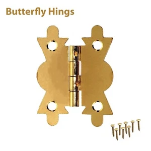 Schmetterling Butt Scharnier poliert Messing Scharniere 40mm Schrank Schrank Box - Bild 1 von 26