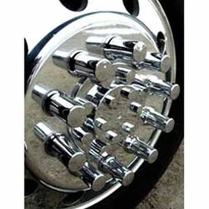 Chrome Front Hub Cover With Top Hat Style Nut Covers (0HCA-01) - Picture 1 of 3