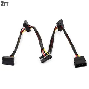 Molex 4-Pin to 4x Serial ATA SATA 2 II SATA2 15-Pin HDD Hard Drive Power Cable - Picture 1 of 5