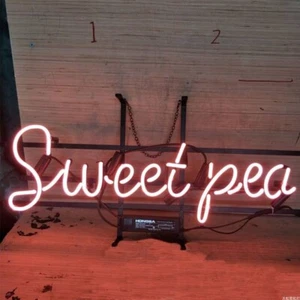 Sweet Pea Neon Sign Light Man Cave Nightlight Handcraft Gift Wall Decor 14"x7" - Picture 1 of 1